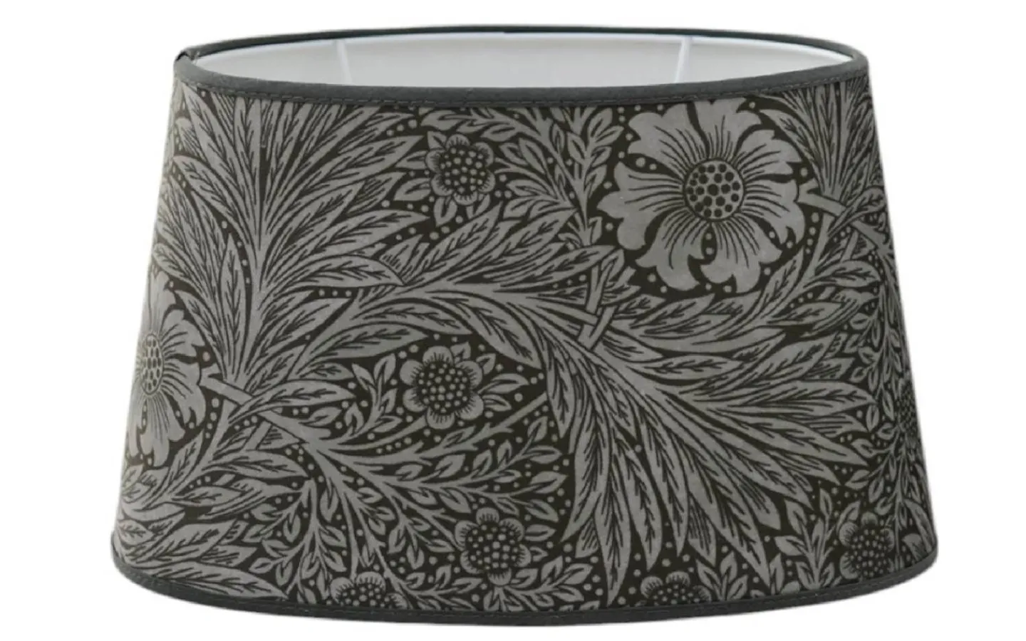 Ovala Lampskärmar-Hallbergs Marigold Velvet Oval Lampskärm 25cm Sage William Morris
