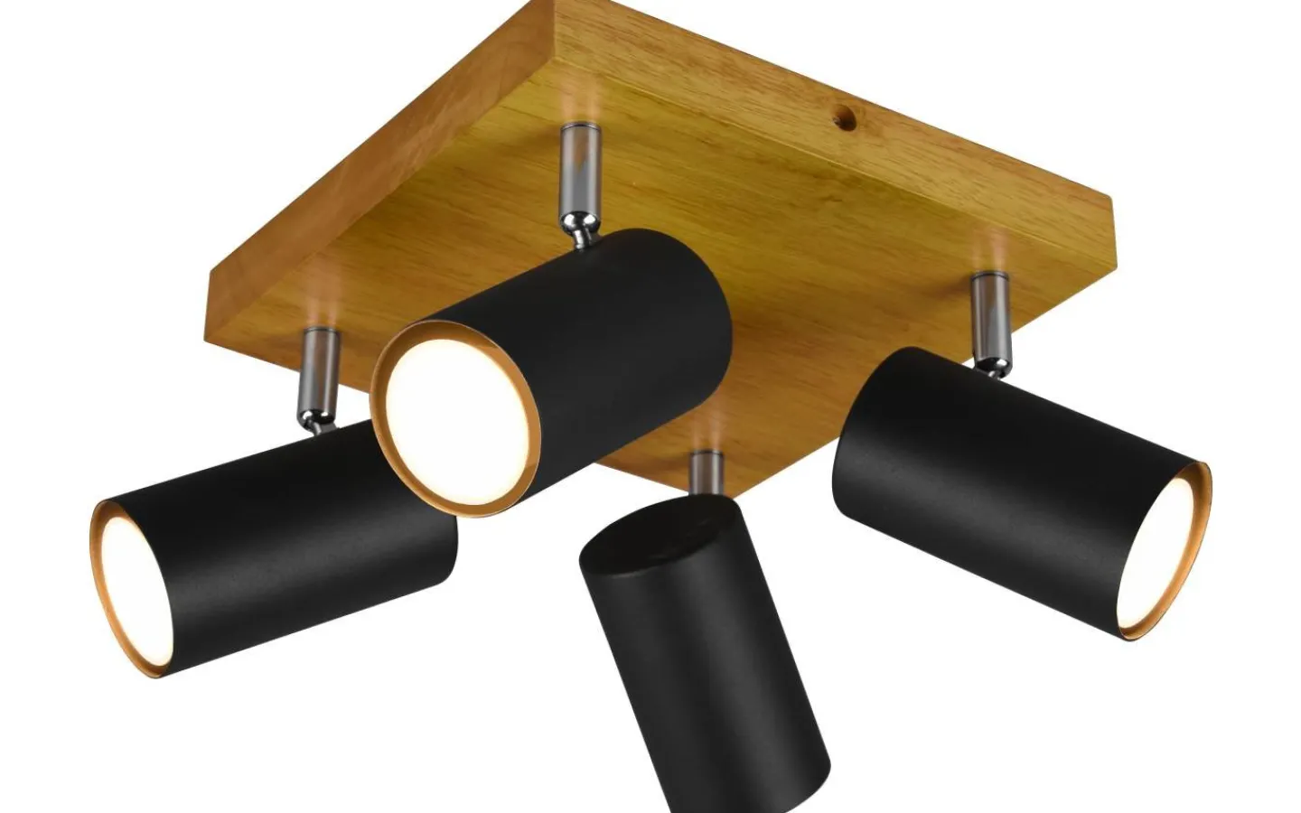 Takspot Med Minst 4 Lampor-Trio Lighting Marley Spotlight 4-delad GU10 matt svart/trä