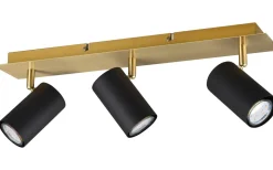 Avlånga Takspotlights|Takspot Med 3 Lampor-Trio Lighting Marley Spotlight 3-delad GU10 svart/guld