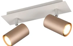 Takspot Med 2 Lampor < Trio Lighting Marley Spotlight 2-delat GU10 kaffebrun/mattvit