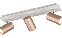 Avlånga Takspotlights|Takspot Med 3 Lampor < Trio Lighting Marley Spotlight 3-delat GU10 kaffebrun/mattvit