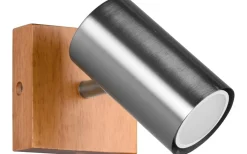Läslampor < Trio Lighting Marley Spotlight GU10 borstat stål/trä