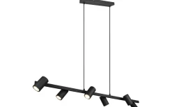 Avlånga Taklampor-Trio Lighting Marley Takpendel 6-delat 115cm GU10 mattsvart