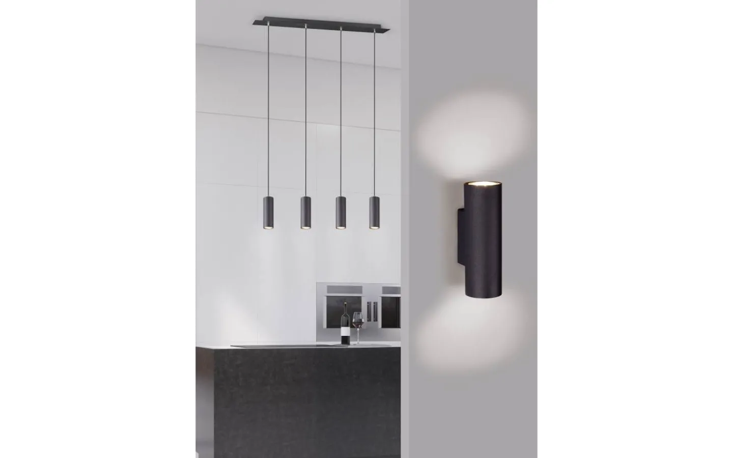 Lampetter < Trio Lighting Marley Vägglampa 2xGU10 mattsvart