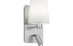 Läslampor < Trio Lighting Marriot Vägglampa E27 + LED borstat stål/vit
