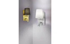 Läslampor < Trio Lighting Marriot Vägglampa E27 + LED borstat stål/vit