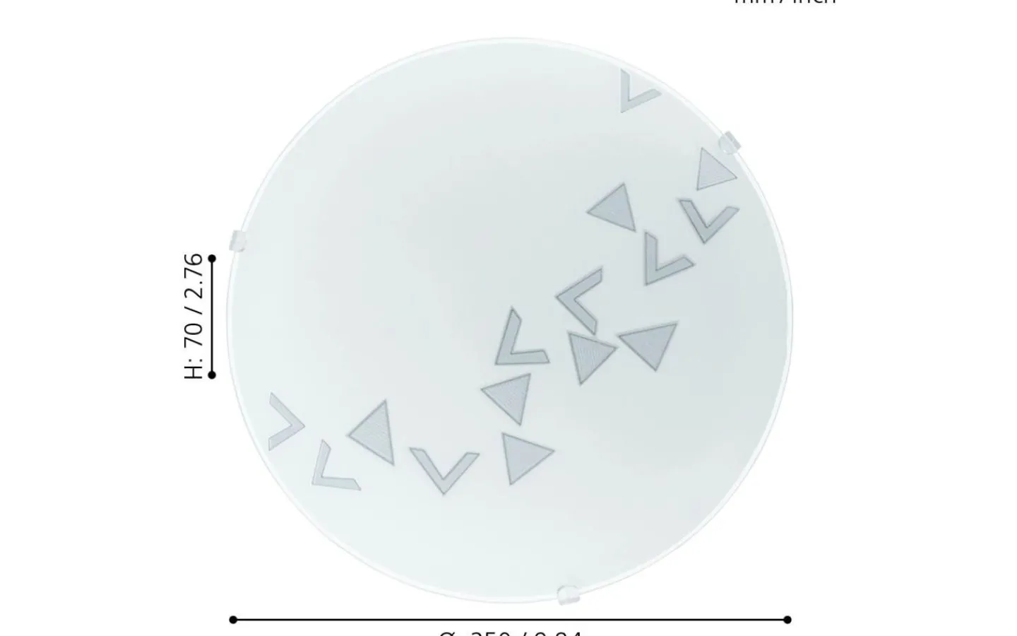 Plafonder < Eglo Mars Plafond Triangel 25cm Vit