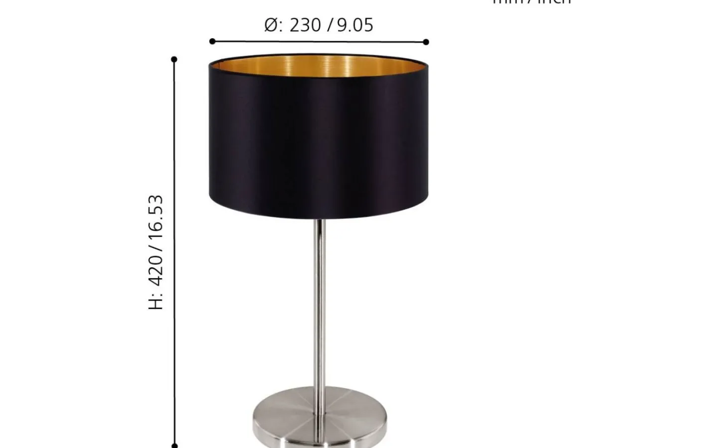 Bordslampor < Eglo Maserlo Bordslampa 42cm Svart/Guld