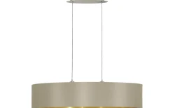 Avlånga Taklampor-Eglo Maserlo Taklampa 100cm Taupe/Guld