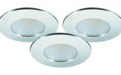Downlights, Spotlight|230V Led Spotlights-Malmbergs MD-231 Downlight 3000K 3x5W, Krom 230V IP44, 3-Pack