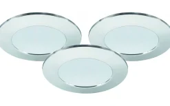 Downlights, Spotlight|230V Led Spotlights-Malmbergs MD-232 Downlight 3000K 3x10W, Krom 230V IP44 3-Pack