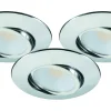 Downlights, Spotlight|230V Led Spotlights-Malmbergs MD-230 Downlight 3000K 3x5W Krom 230V IP44 3-Pack