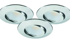 Downlights, Spotlight|230V Led Spotlights-Malmbergs MD-230 Downlight 3000K 3x5W Krom 230V IP44 3-Pack