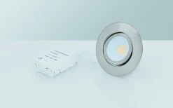 Downlights, Spotlight|230V Led Spotlights-Malmbergs MD-230 Downlight 3000K 3x5W Satin 230V IP44 3-Pack