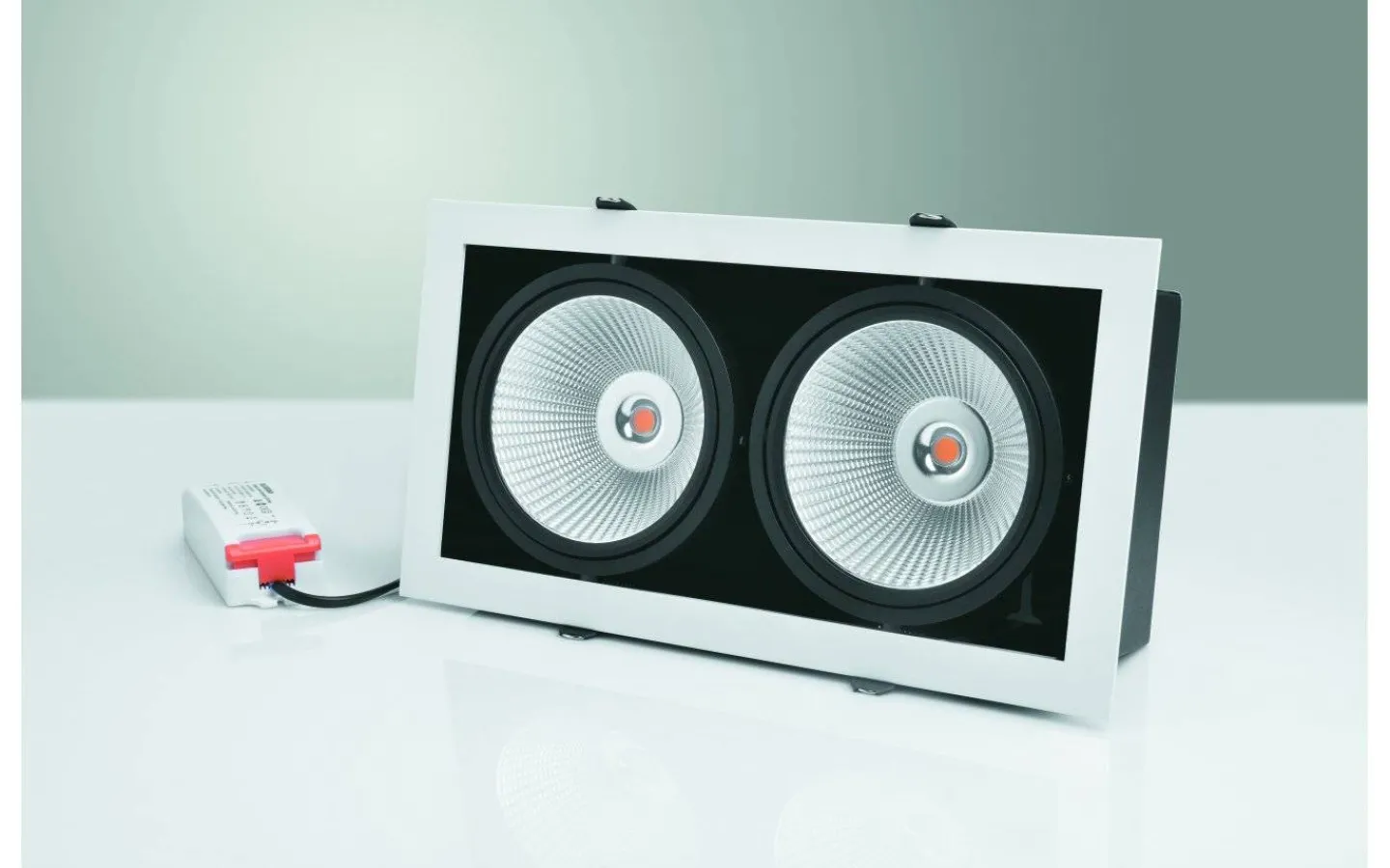 Downlights, Spotlight|230V Led Spotlights < Malmbergs MD-251 Downlight 3000K 2x10W Vit/Svart 230V IP21