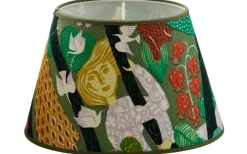 Ovala Lampskärmar-Hallbergs Melodi Oval Lampskärm 33cm Grön Stig Lindberg