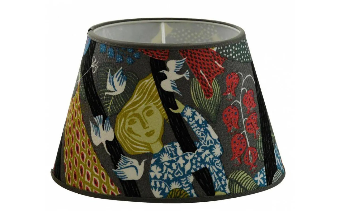 Ovala Lampskärmar-Hallbergs Melodi Oval Lampskärm 20cm Grå Stig Lindberg