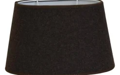 Ovala Lampskärmar-Hallbergs Melton Ull Oval Lampskärm 20cm Brun