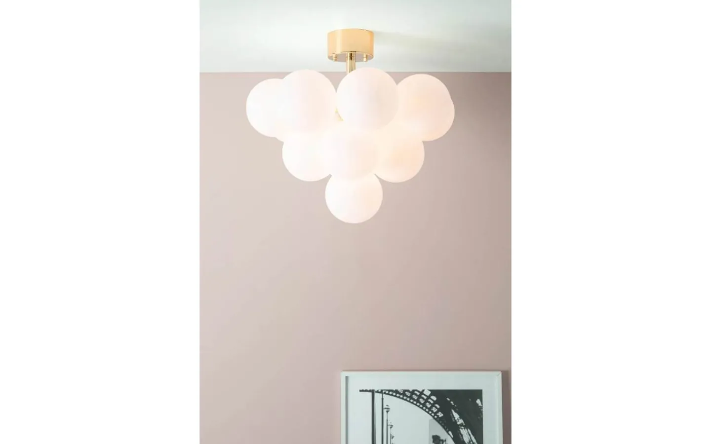 Sovrum|Hall & Trappa < Markslojd Merlot Plafond 56cm Mässing/Opal