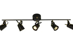 Avlånga Takspotlights|Takspot Med Minst 4 Lampor-Aneta Metz Takspotlight 99cm 5L Svart/Matt Mässing