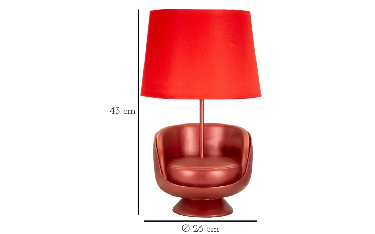 Bordslampor < Mauro Ferretti Midcentury Bordslampa 43cm Röd