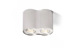 Takspot Med 2 Lampor-Rendl Milano II Takspotlight 18cm Borstad Aluminium
