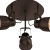 Plafonder-Eglo Mitchley Takspotlight Rund 50cm 3L Brun