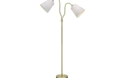 Vardagsrum|Golvläslampor-Markslojd Modena Golvlampa 152cm 2L Mässing/Vit