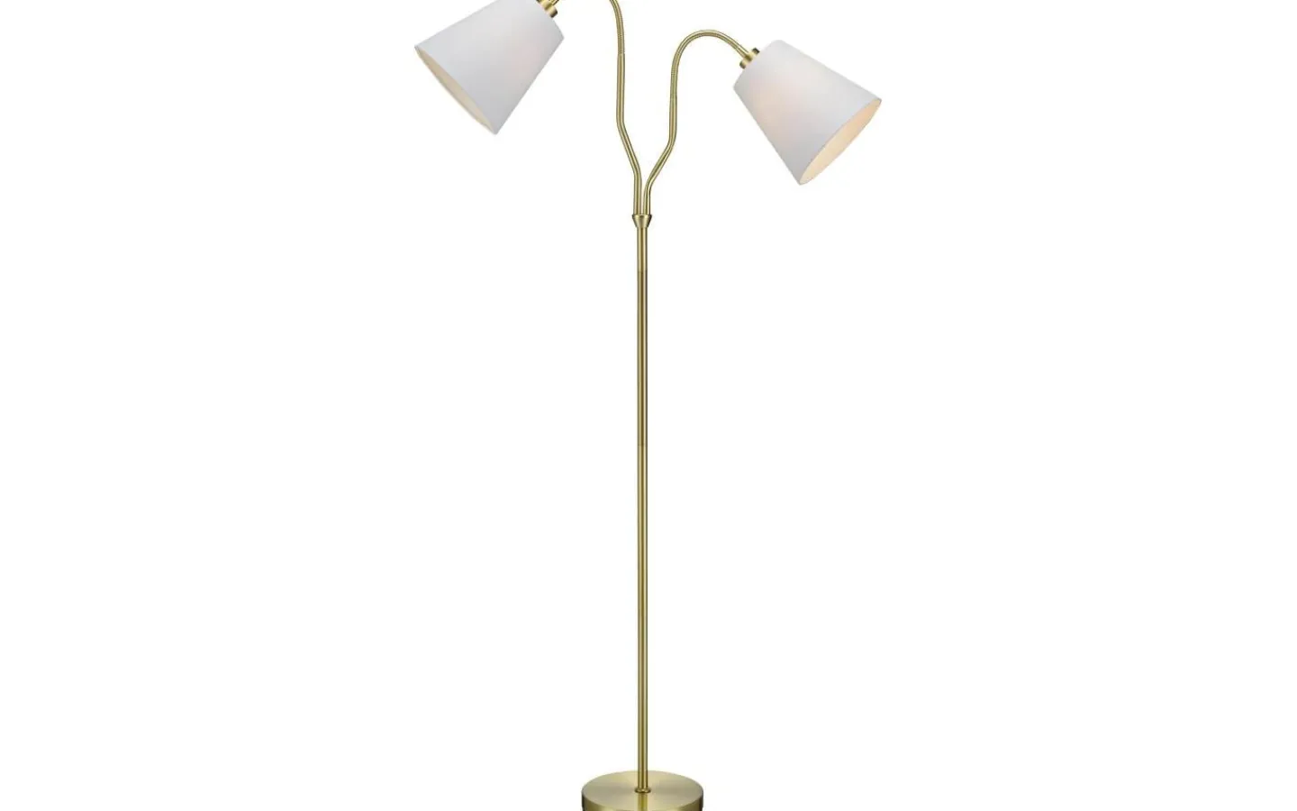 Vardagsrum|Golvläslampor-Markslojd Modena Golvlampa 152cm 2L Mässing/Vit