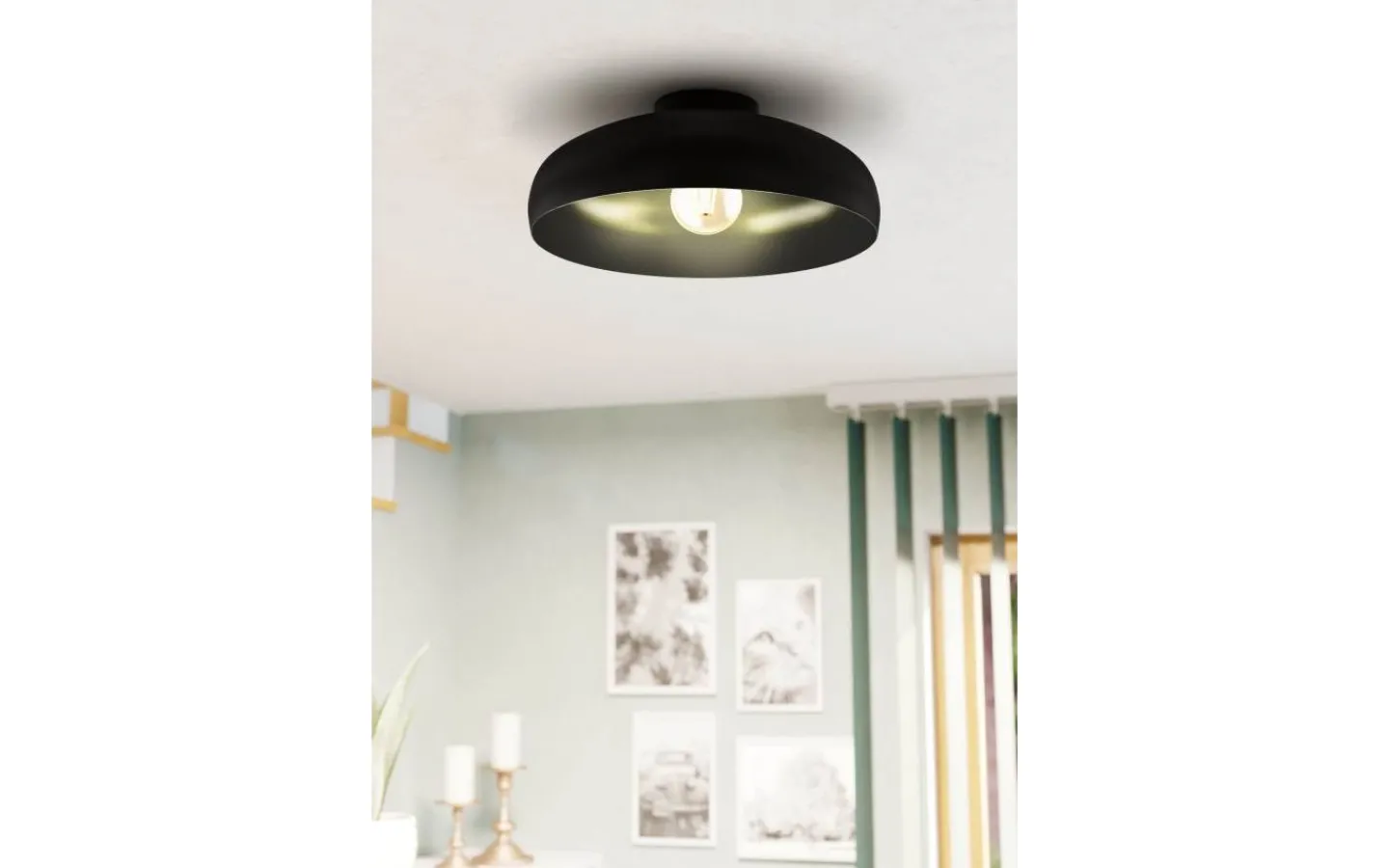 Plafonder < Eglo Mogano Plafond 40cm Svart