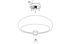 Plafonder-Eglo Mogano Plafond Ø40cm Vit