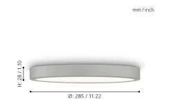 Plafonder < Eglo Molay Round Plafond 29cm LED 3000K 20,5W Grå
