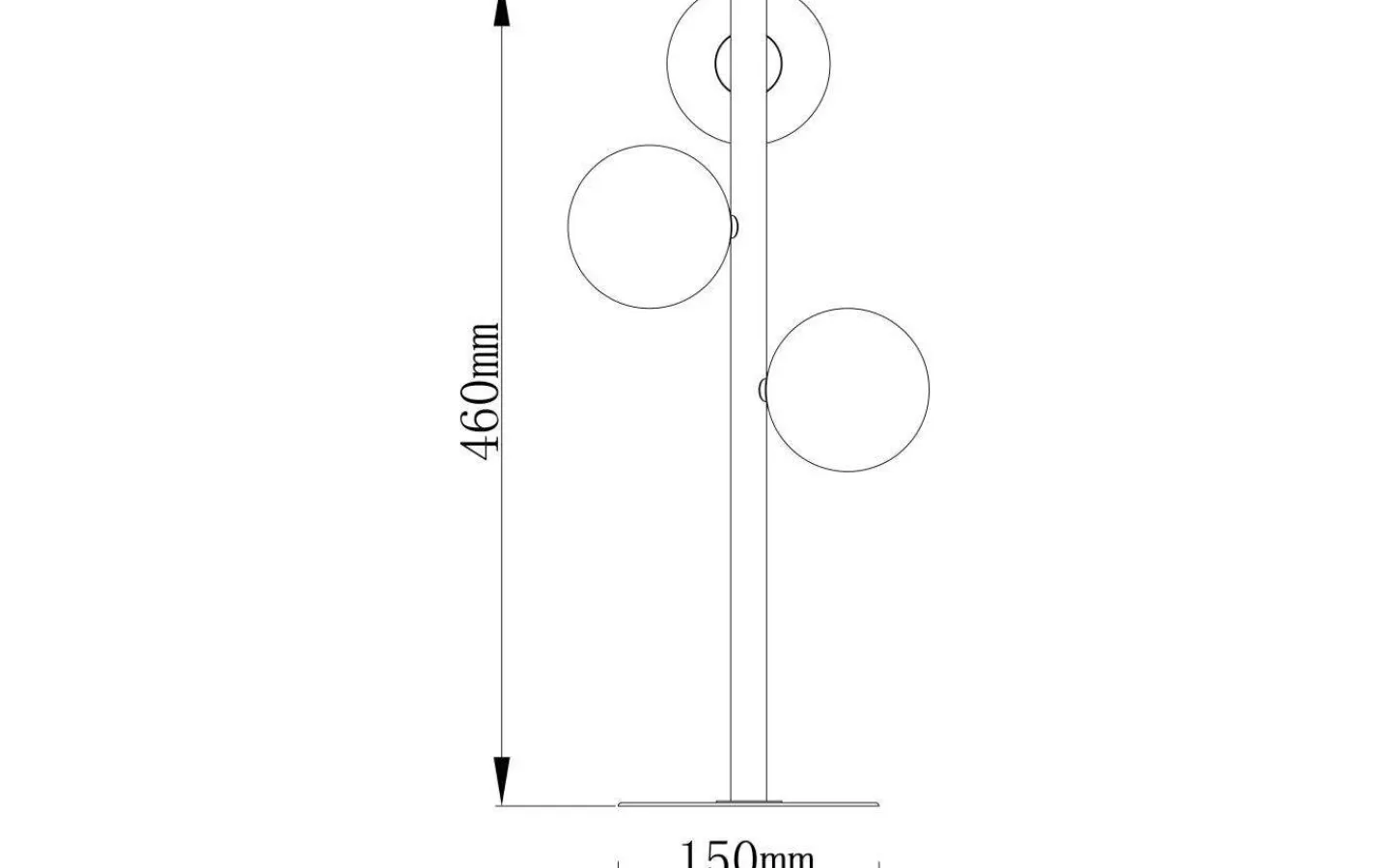 Bordslampor-Aneta Molekyl Bordslampa 46cm Mässing/Opal