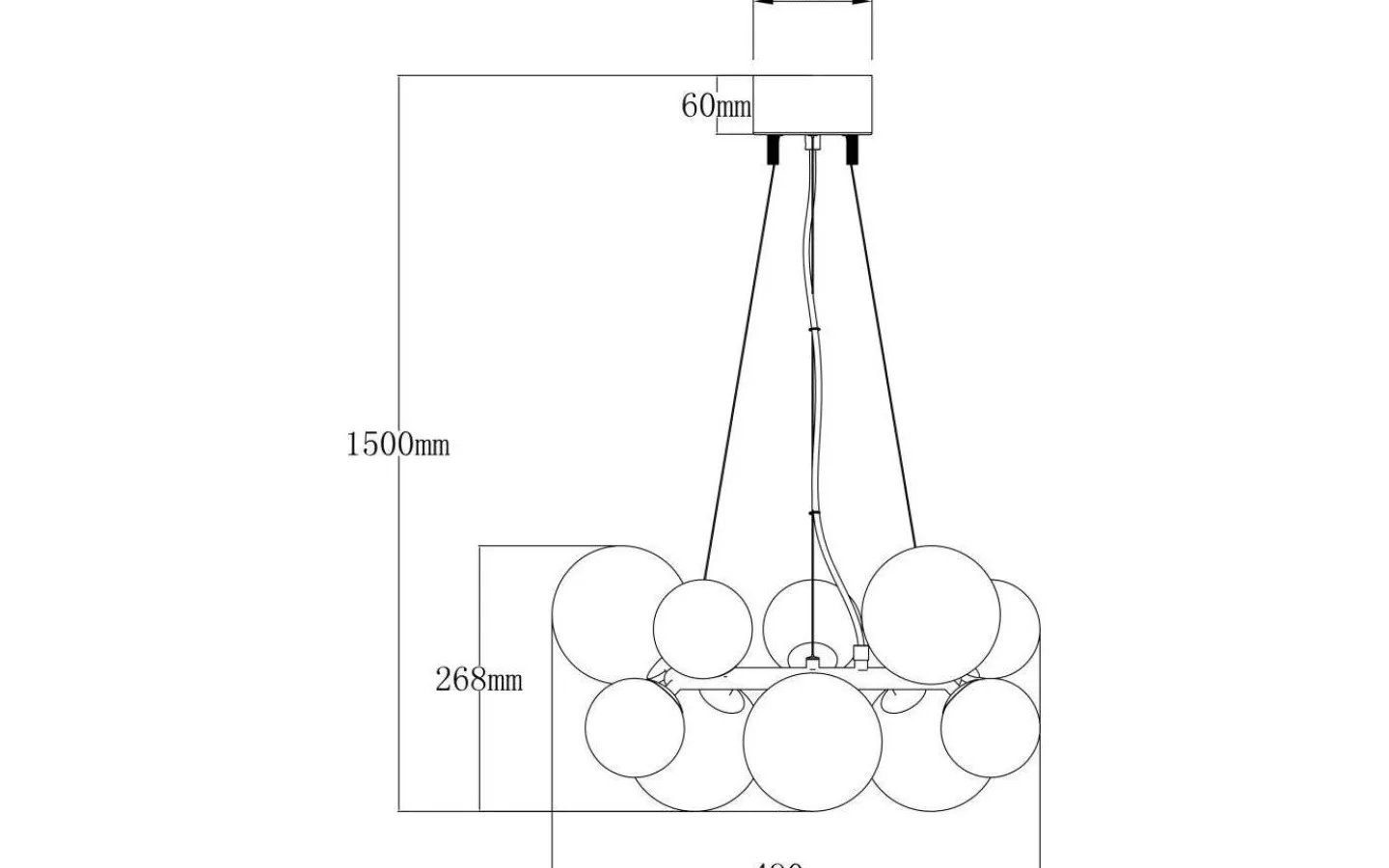 Vardagsrum|Stora Taklampor Ø50-69 Cm-Aneta Molekyl Taklampa 50cm 10L Svart/Rök