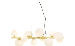 Kök & Matplats|Avlånga Taklampor < Aneta Molekyl Taklampa 85cm Mässing/Vit