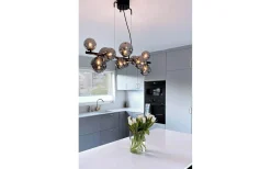 Kök & Matplats|Avlånga Taklampor < Aneta Molekyl Taklampa 85cm Svart/Rök