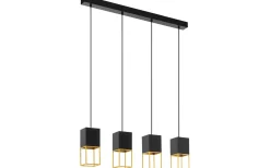 Avlånga Taklampor-Eglo Montebaldo Taklampa 85cm GU10 LED 3000K 4x4,5W Svart/Guld
