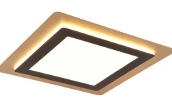 Plafonder-Trio Lighting Morgan Plafond LED 45x45cm matt svart/guld