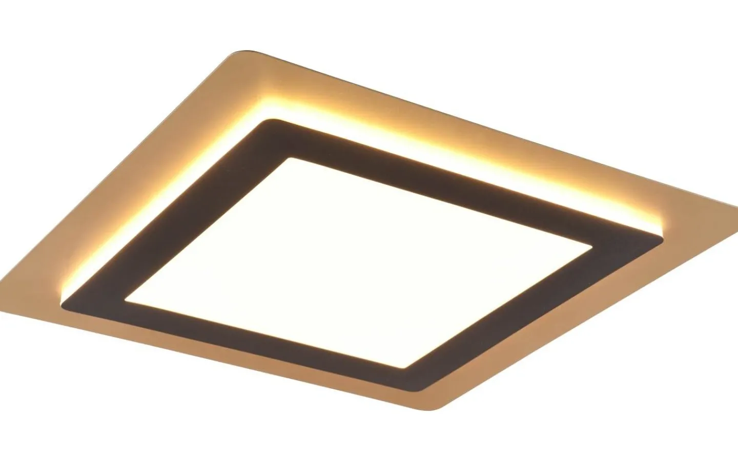 Plafonder-Trio Lighting Morgan Plafond LED 45x45cm matt svart/guld