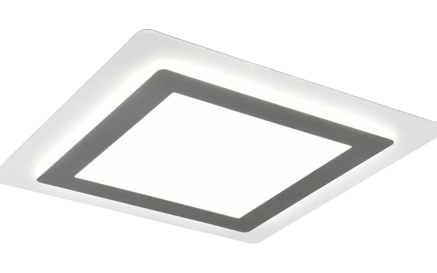 Plafonder-Trio Lighting Morgan Plafond LED 45x45cm vit/borstad stål