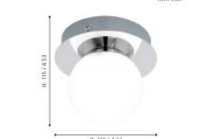 Badrumslampor Tak < Eglo Mosiano Plafond 11cm LED 3000K 3,3W Krom IP44