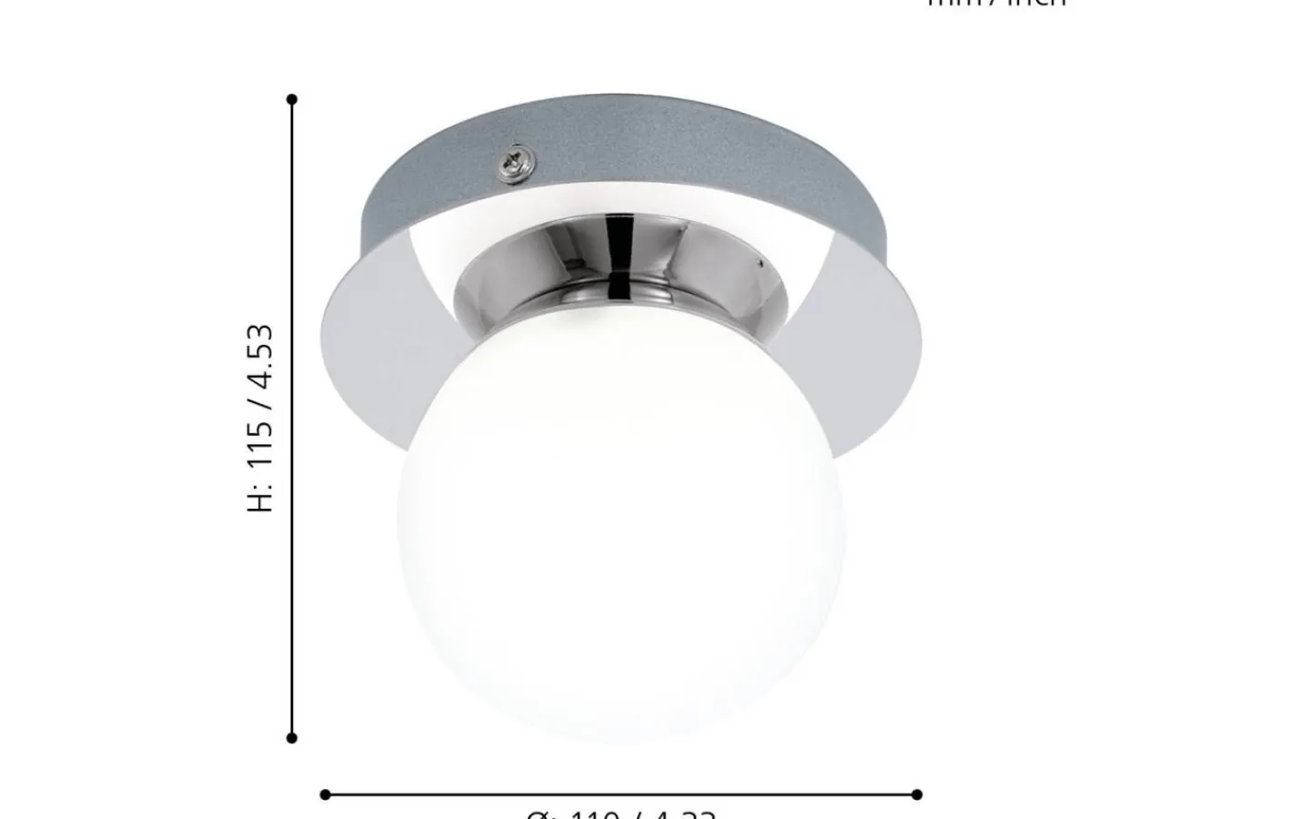 Badrumslampor Tak < Eglo Mosiano Plafond 11cm LED 3000K 3,3W Krom IP44