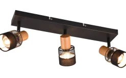 Avlånga Takspotlights|Takspot Med 3 Lampor < Trio Lighting Nandini Spotlight 3-delad E14 matt svart/trä
