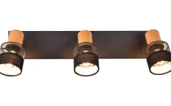 Avlånga Takspotlights|Takspot Med 3 Lampor < Trio Lighting Nandini Spotlight 3-delad E14 matt svart/trä