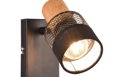 Läslampor < Trio Lighting Nandini Spotlight E14 matt svart/trä