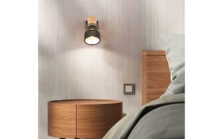 Läslampor < Trio Lighting Nandini Spotlight E14 matt svart/trä