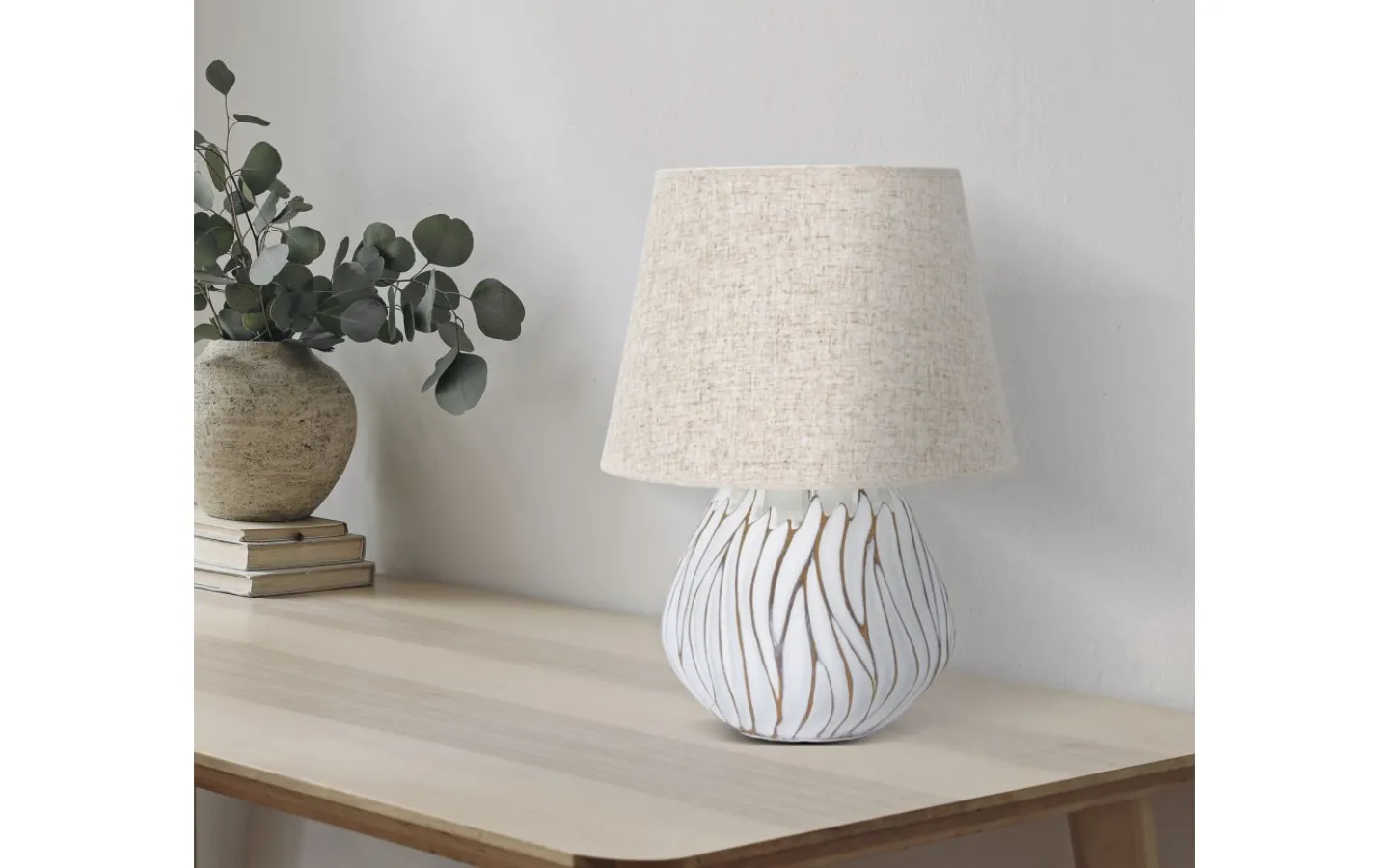 Bordslampor < Mauro Ferretti Natural Bordslampa 48cm Vit/Beige