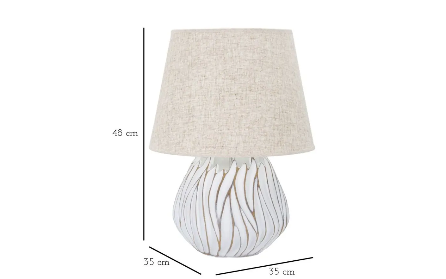 Bordslampor < Mauro Ferretti Natural Bordslampa 48cm Vit/Beige