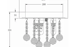 Badrum|Badrumslampor Tak-Aneta Nicoline Kristallplafond 26cm Krom IP44