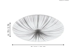 Plafonder-Eglo Nieves Plafond 51cm LED 3000K 31W Vit